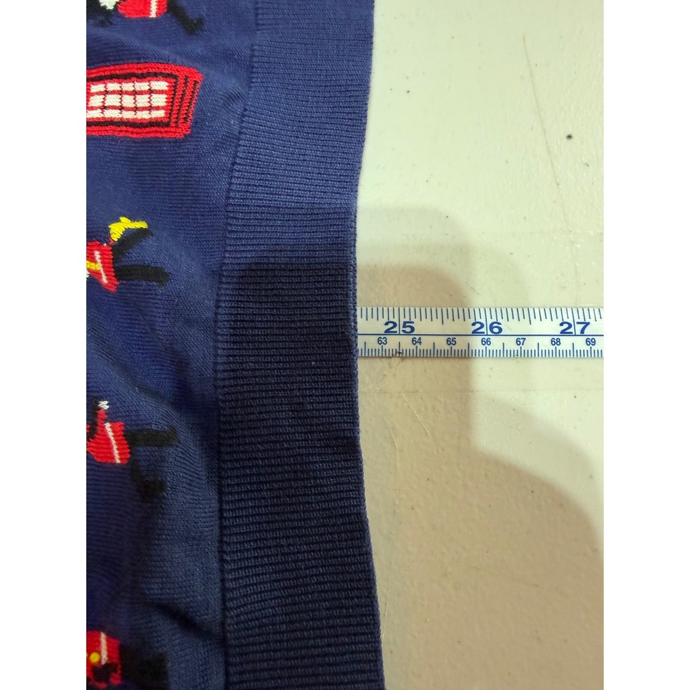 Talbots Sweater Women L Blue British Royal Guard Embroidered Preppy Novelty - Picture 10 of 11
